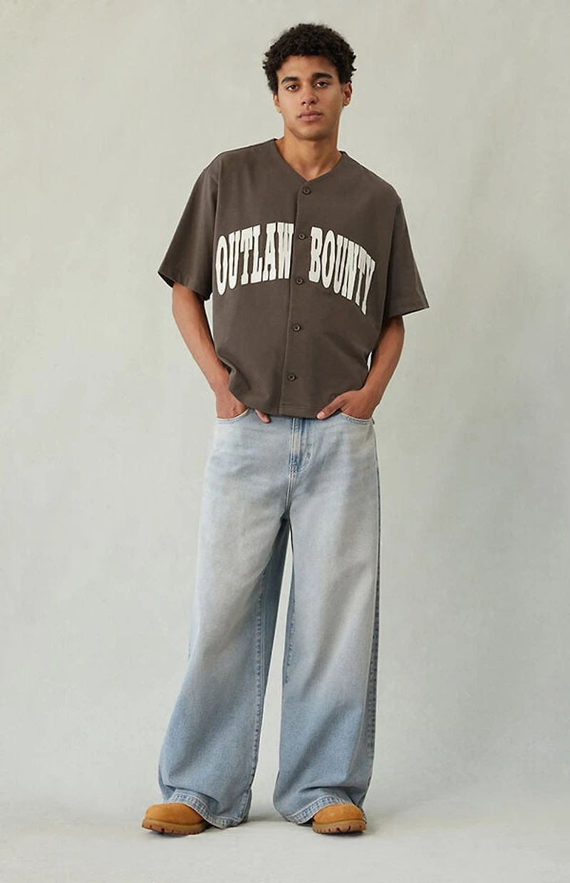 Pacsun Ryder Ultra Baggy Jeans Light Blue Tint