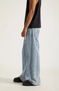 Pacsun Blake Extreme Baggy Jeans Graphic Light Blue