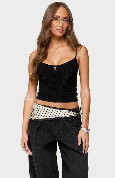 Edikted Jezebel Ruffle Tank Top
