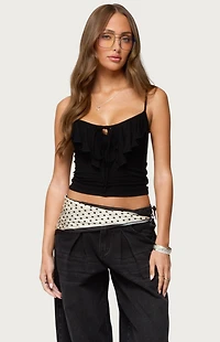 Edikted Jezebel Ruffle Tank Top