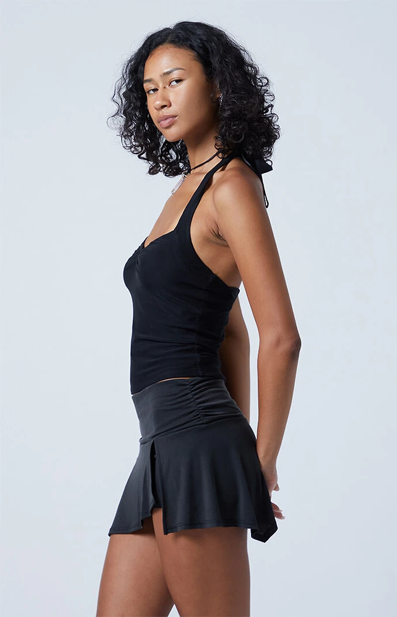 Third Charm Washed Black Slinky Mini Skort