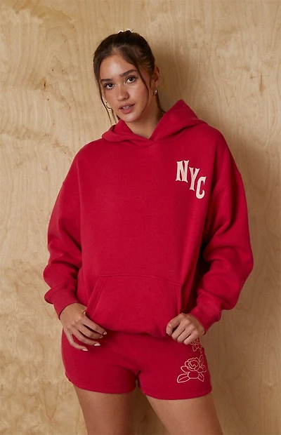 Your Favorite NYC Floral Chainstitched Oversized Hoodie