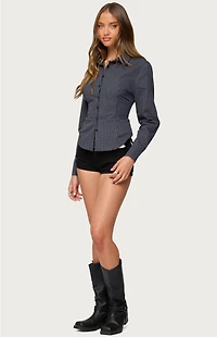 Edikted Lisbet Checkered Button Up Shirt