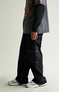 Pacsun Blake Extreme Baggy Jeans Cargo Frayed Black