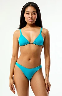 Pacsun Blue Rae Shine Triangle Bikini Top