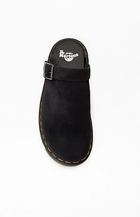 Dr Martens Black Zebzag Suede Slingback Platform Mules