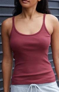 John Galt Burgundy Beyonca Longline Tank Top