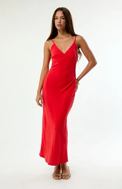 Rhythm Sunny Days Linen Bias Midi Dress