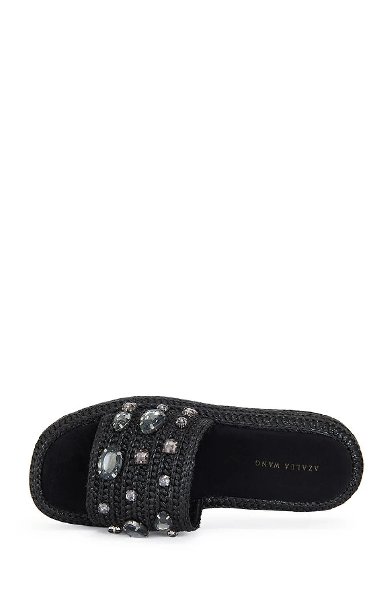 AZALEA WANG Women's Black Baste Sandals