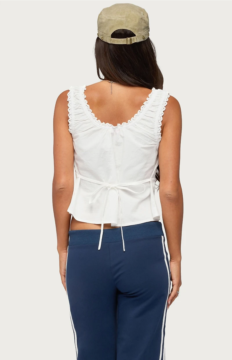 Edikted Edyth Tie Front Tank Top