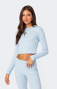 Edikted Coffee Break Ribbed Long Sleeve Top