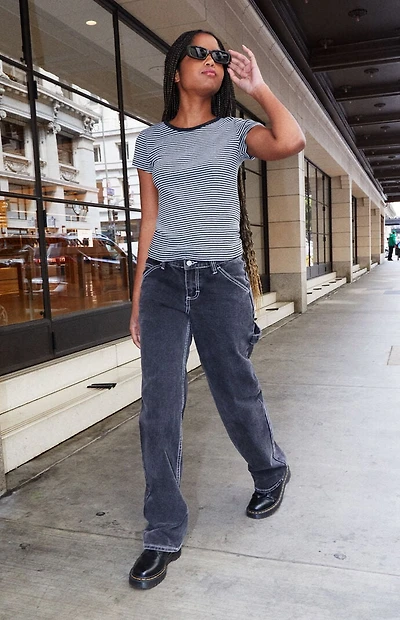 John Galt Black Crispina Low Rise Carpenter Jeans