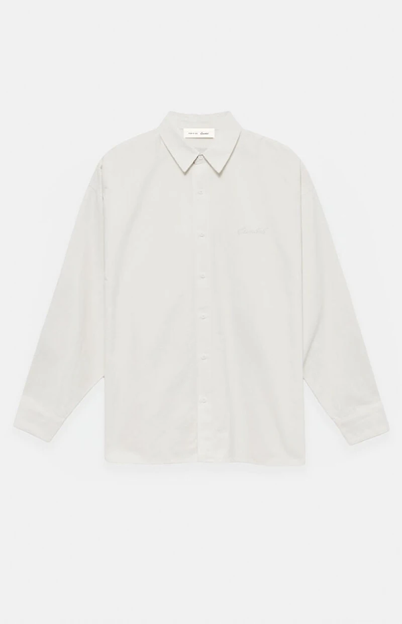 Fear of God ESSENTIALS Ivory Signature Button Up Long Sleeve Shirt