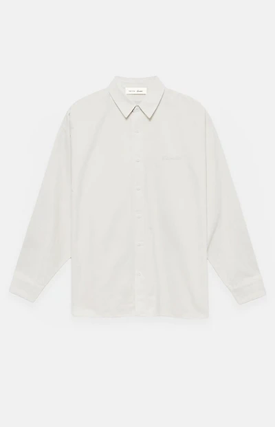 Fear of God ESSENTIALS Ivory Signature Button Up Long Sleeve Shirt