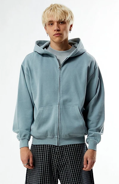 Pacsun Slate Blue Vintage Washed Full Zip Hoodie