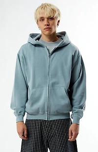 Pacsun Slate Blue Vintage Washed Full Zip Hoodie