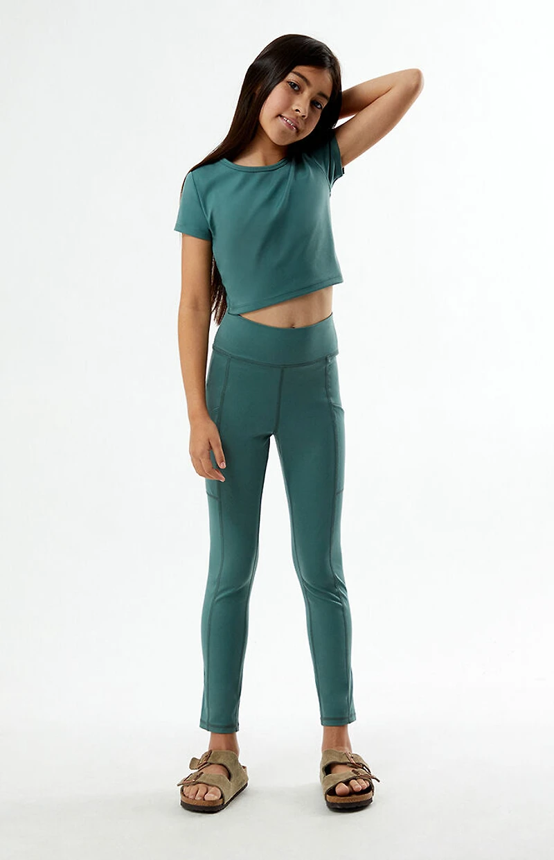 PAC 1980 Kids WHISPER Active Jade Crew Neck T-Shirt