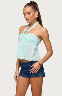 Edikted Pleated Babydoll Halter Top
