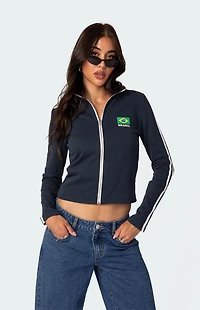 Edikted Brasil Zip Up Sweatshirt