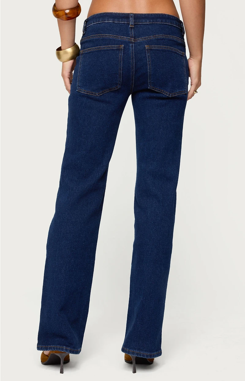 Edikted Jemima Contrast Stitch Low Rise Jeans