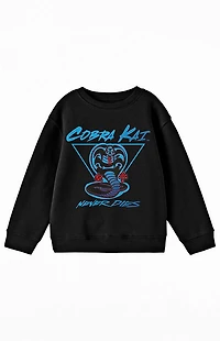 Kids Cobra Kai Never Dies Crew Neck Sweatshirt