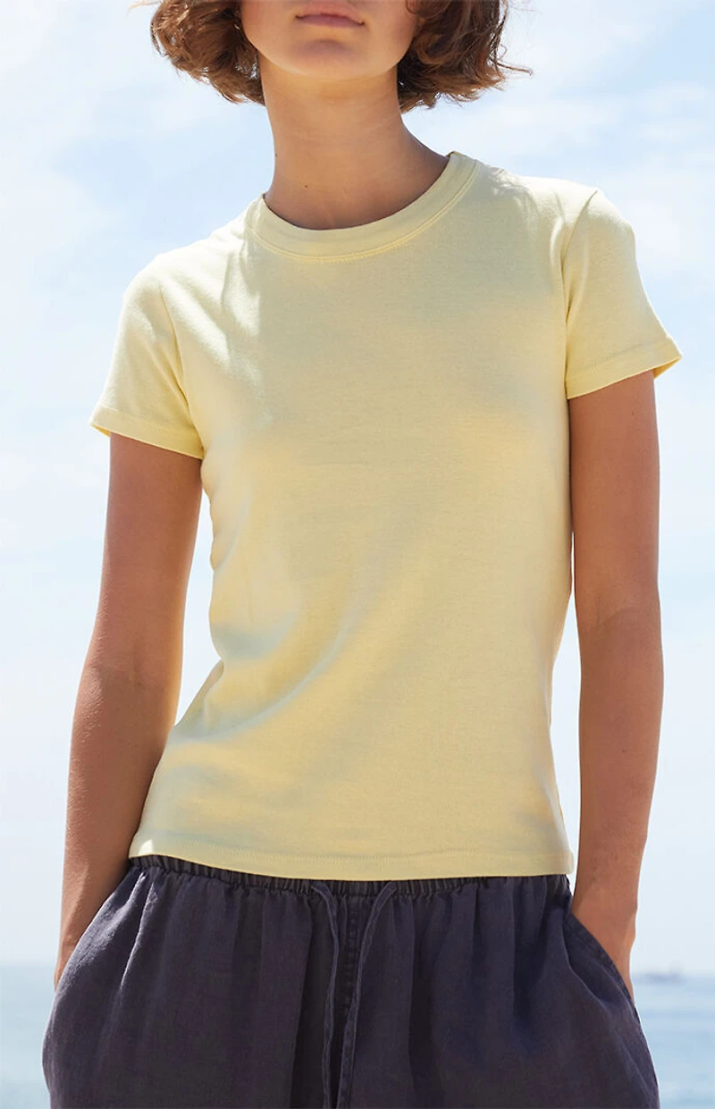 John Galt Yellow Hailie Short Sleeve Top