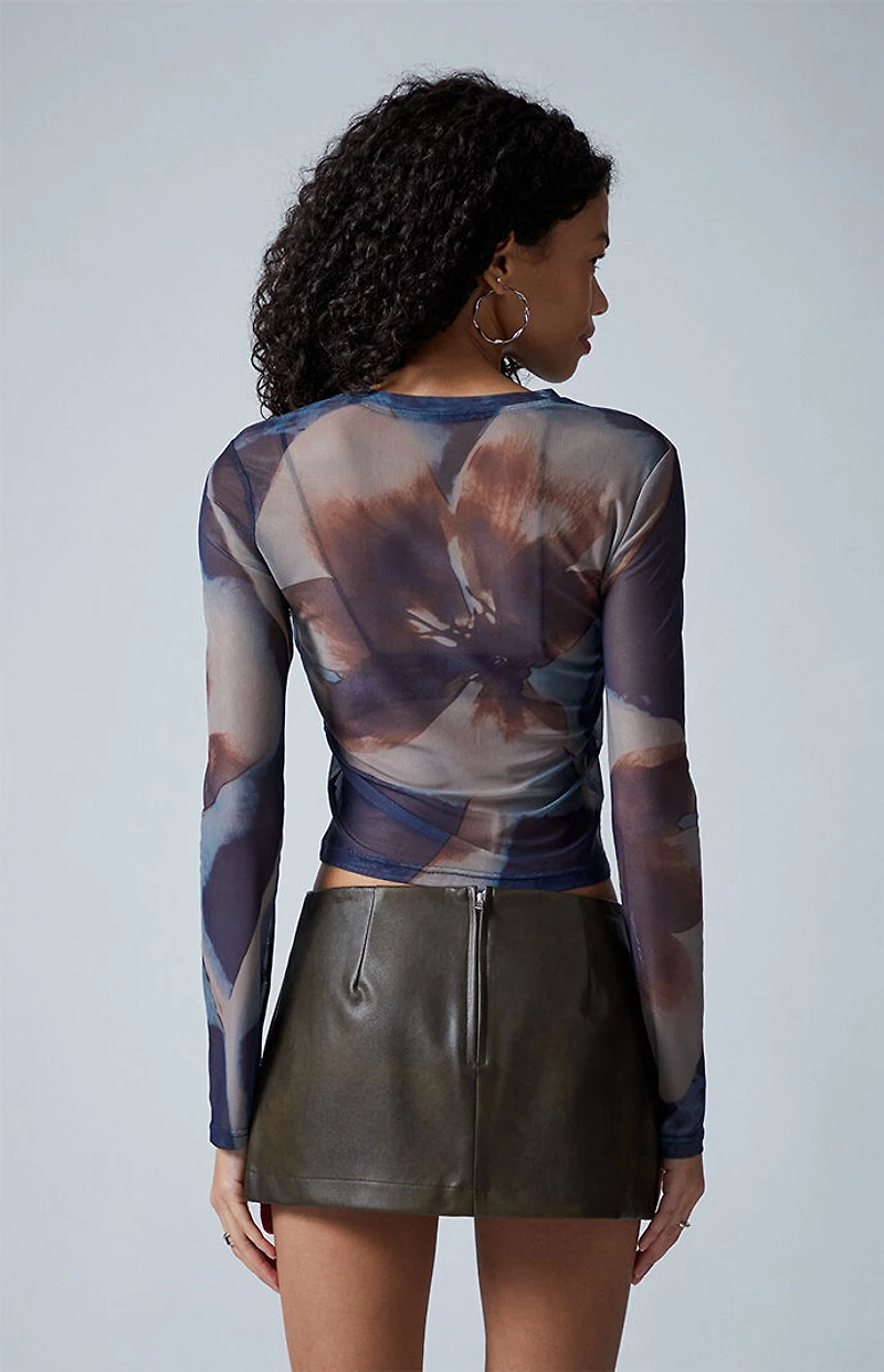 Third Charm Orchid Mesh AOP Long Sleeve T-Shirt