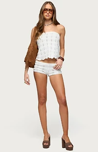 Edikted Isola Strapless Crochet Top