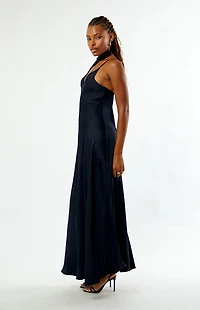 WEWOREWHAT Wrap Neck Maxi Slip Dress
