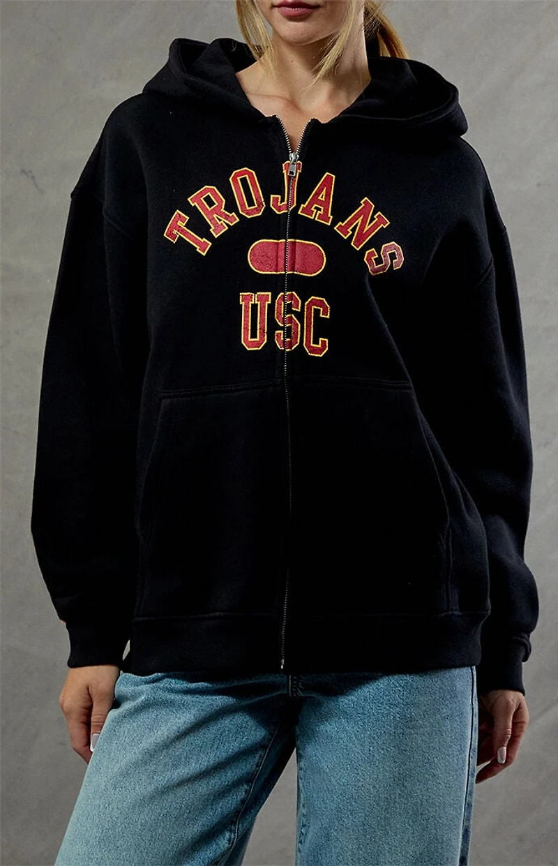 WILD COLLECTIVE USC Trojans Embroidered Zip Up Hoodie