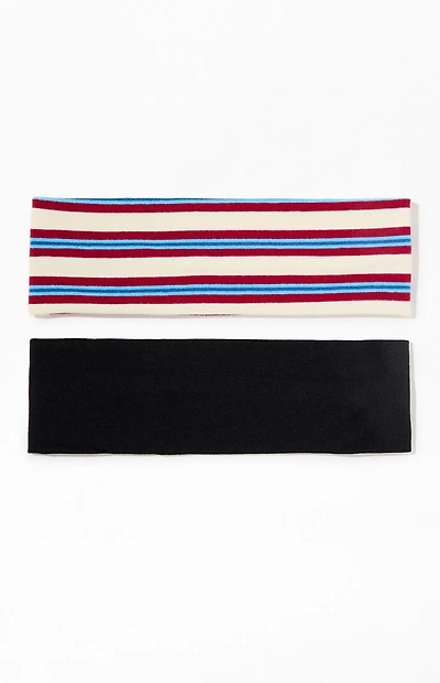 Pacsun 2 Pack Striped & White Headbands