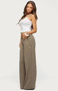 Edikted Zania Iridescent Button Sweatpants