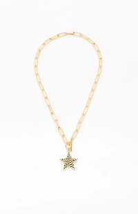 LA Hearts Star Link Pendant Necklace
