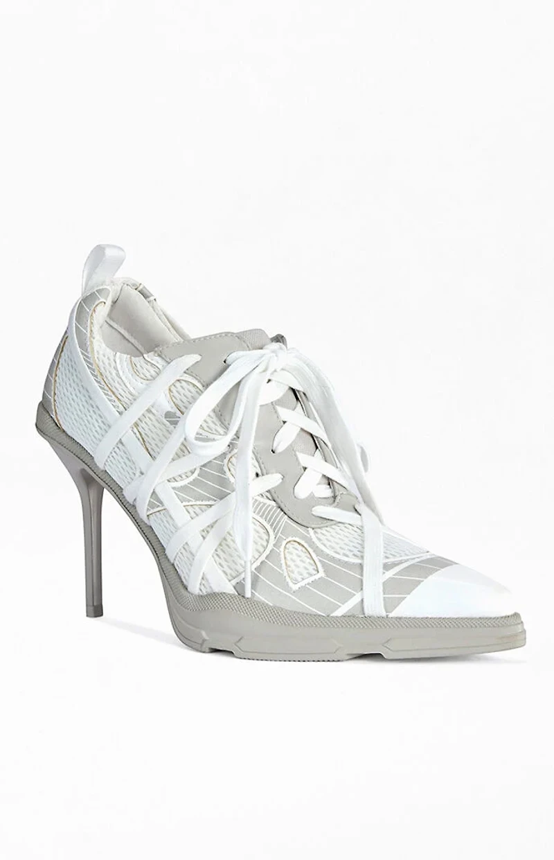 AZALEA WANG Women's Crosswalk Light Grey Point-Toe Stiletto Pumps