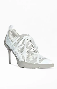 AZALEA WANG Women's Crosswalk Light Grey Point-Toe Stiletto Pumps