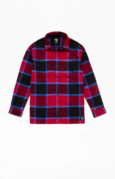 Vans Kids Larkspur Plaid Flannel Long Sleeve Shirt