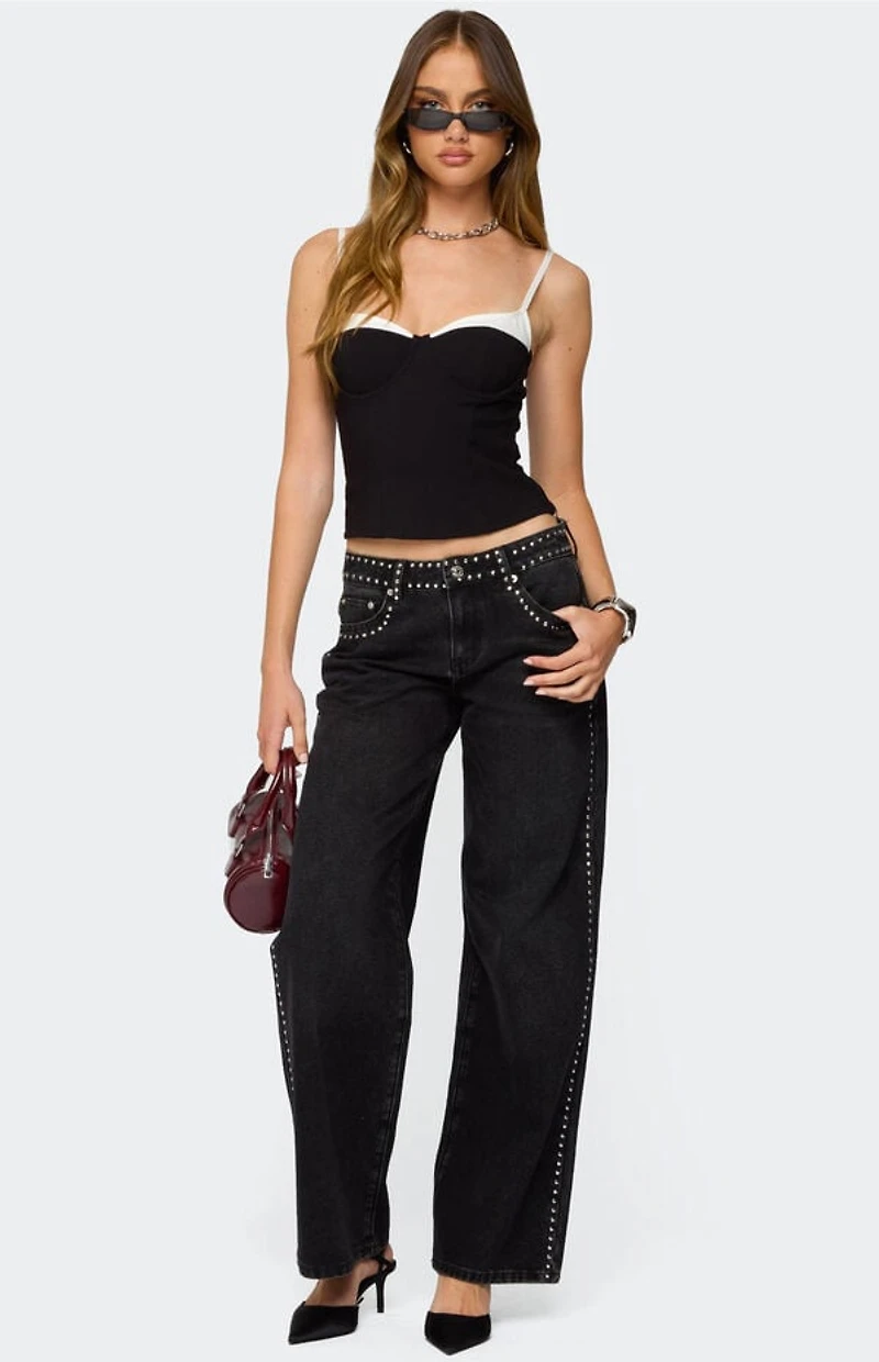 Edikted Contrast Peekaboo Corset