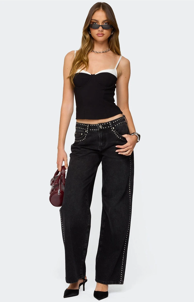 Edikted Contrast Peekaboo Corset