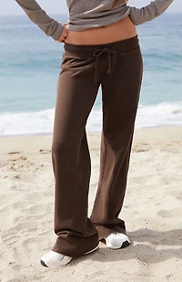 John Galt Brown Hilary Soft Yoga Baggy Sweatpants