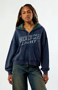 BUSCH LIGHT Bass Camo Zip Up Cropped Hoodie