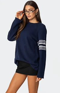 Edikted Contrast Stripe Oversized Knit Top