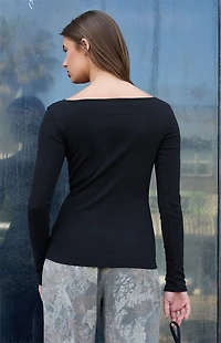 John Galt Black Jennie Long Sleeve Top