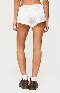 Edikted Olesia Ruffle Satin Effect Shorts