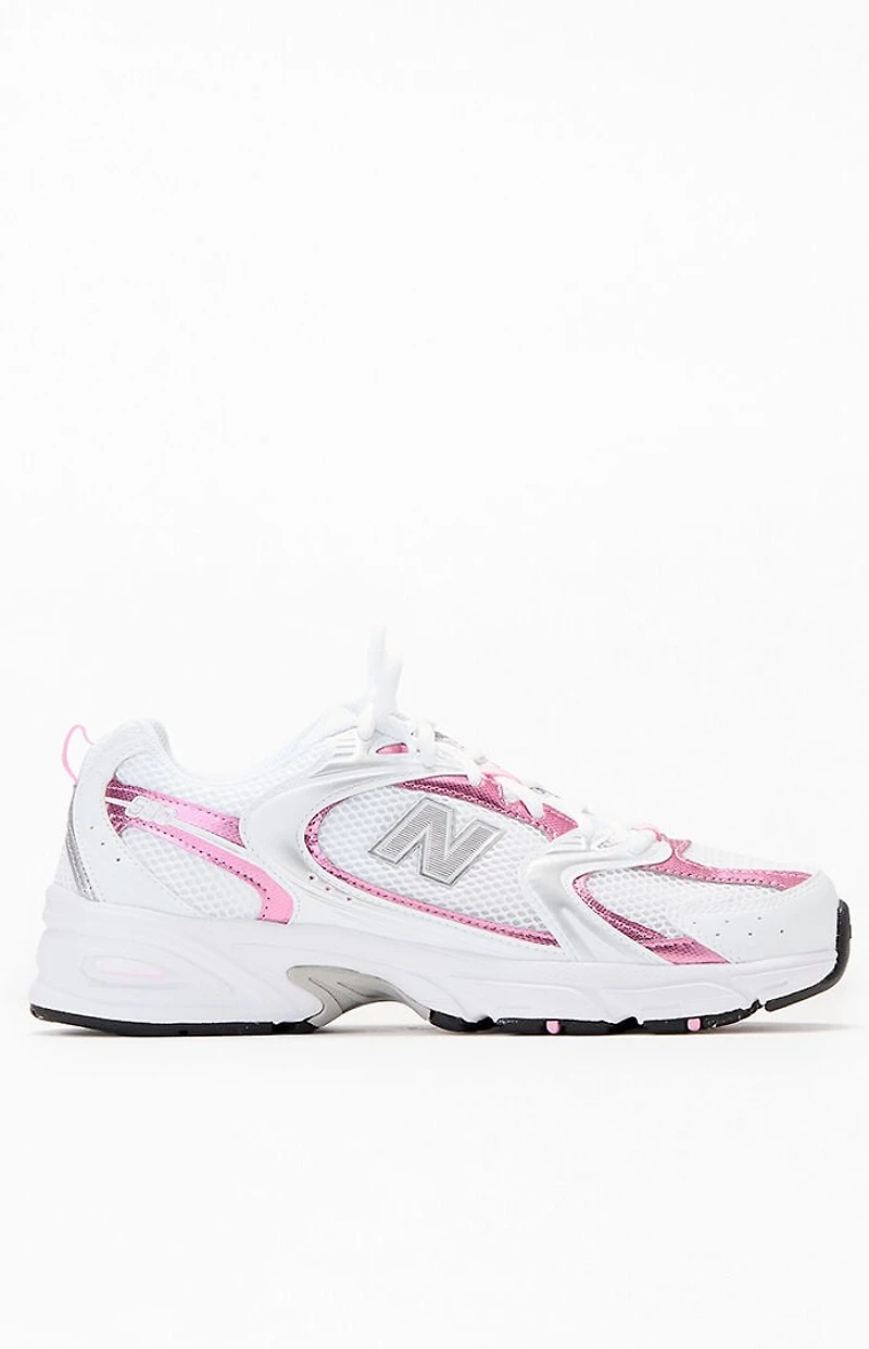 New Balance White & Pink 530 Sneakers