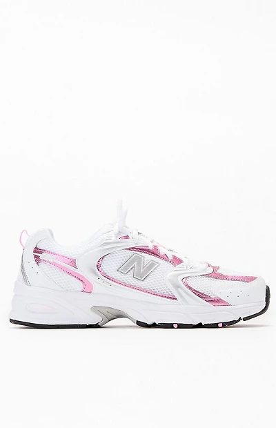 New Balance White & Pink 530 Sneakers