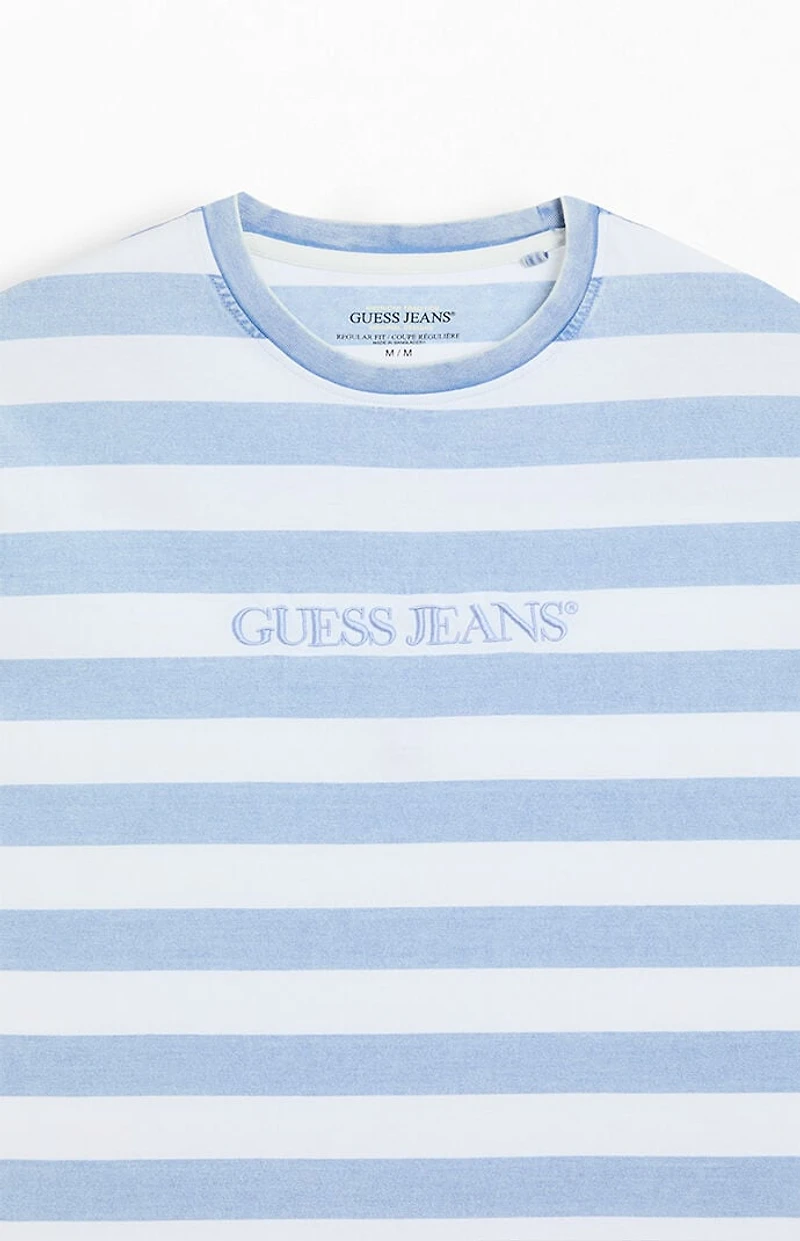 Guess Jeans Striped Embroidered T-Shirt