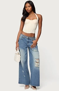 Edikted Abigail Ruched Halter Corset