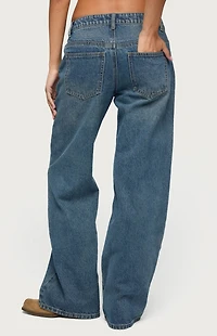 Edikted Charla Stud Low Rise Baggy Jeans