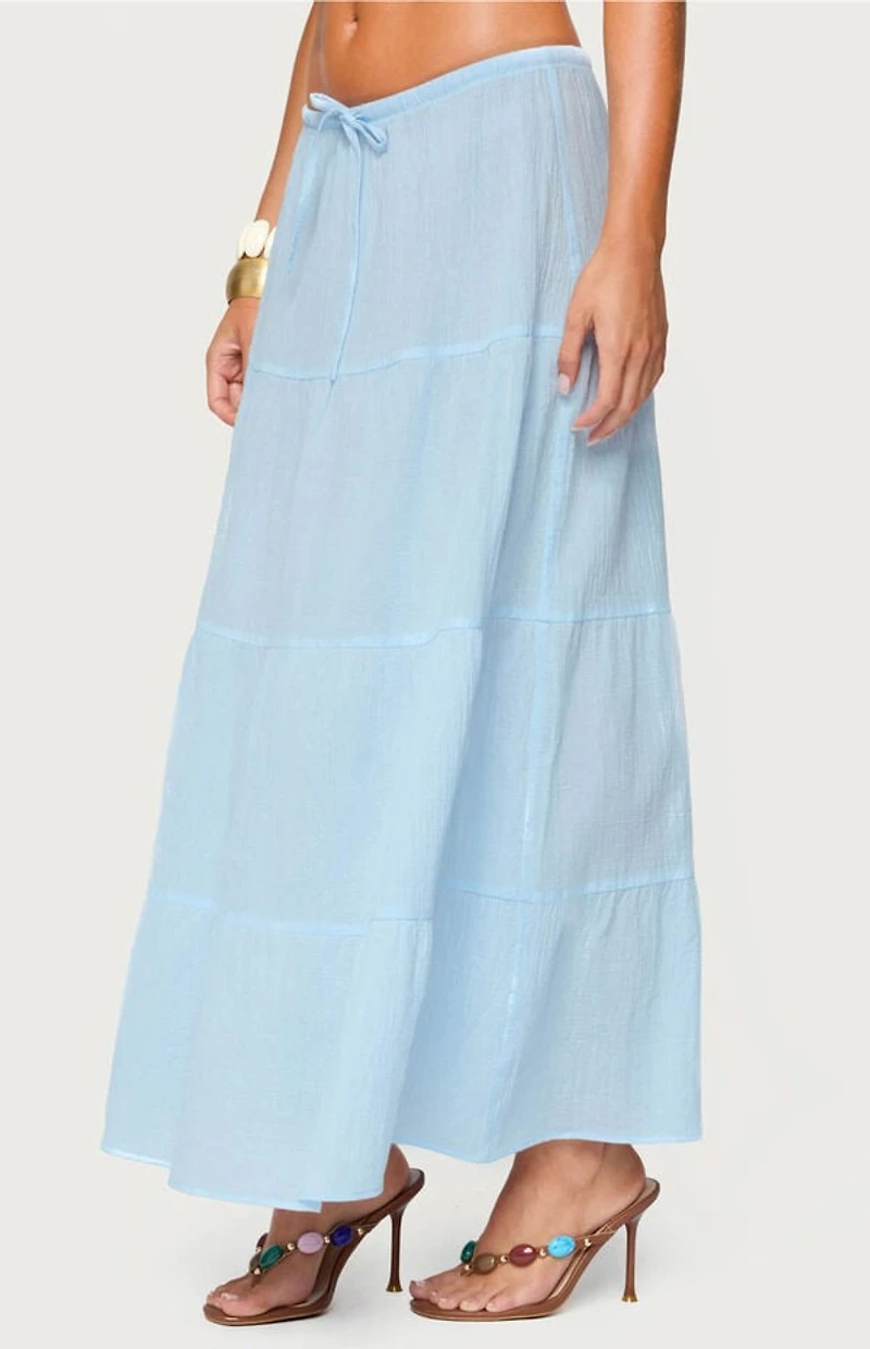 Edikted Kaila Cotton Tiered Maxi Skirt