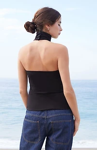 John Galt Black Halter Top